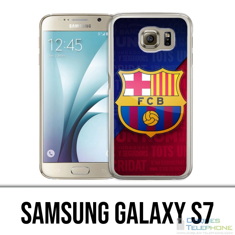 Coque Samsung Galaxy S7  - Football Fc Barcelone Logo