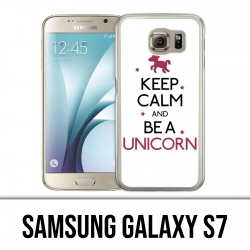 Coque Samsung Galaxy S7  - Keep Calm Unicorn Licorne