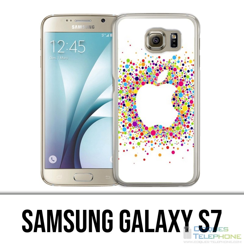 Samsung Galaxy S7 Hülle - Mehrfarbiges Apple Logo