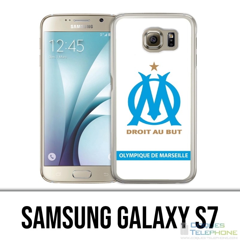 Custodia Samsung Galaxy S7 - Logo Om Marseille Blanc