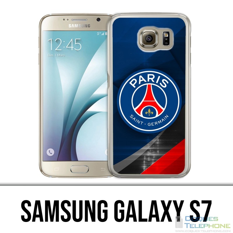 Samsung Galaxy S7 Hülle - PSG Logo Metal Chrome