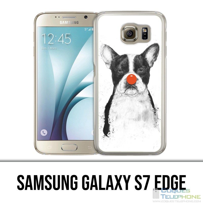 Coque Samsung Galaxy S7 EDGE - Chien Bouledogue Clown