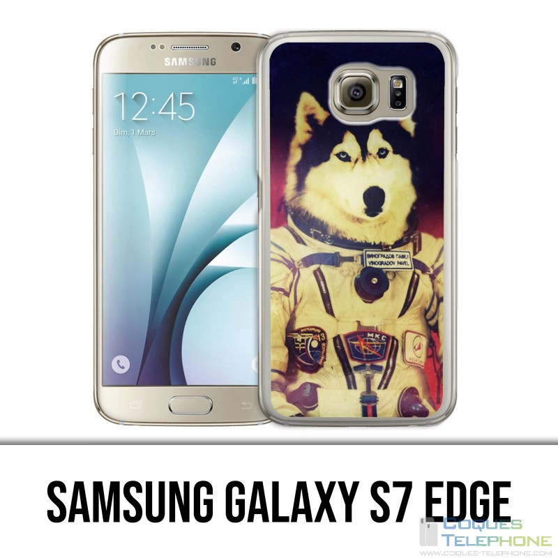 Coque Samsung Galaxy S7 EDGE - Chien Jusky Astronaute