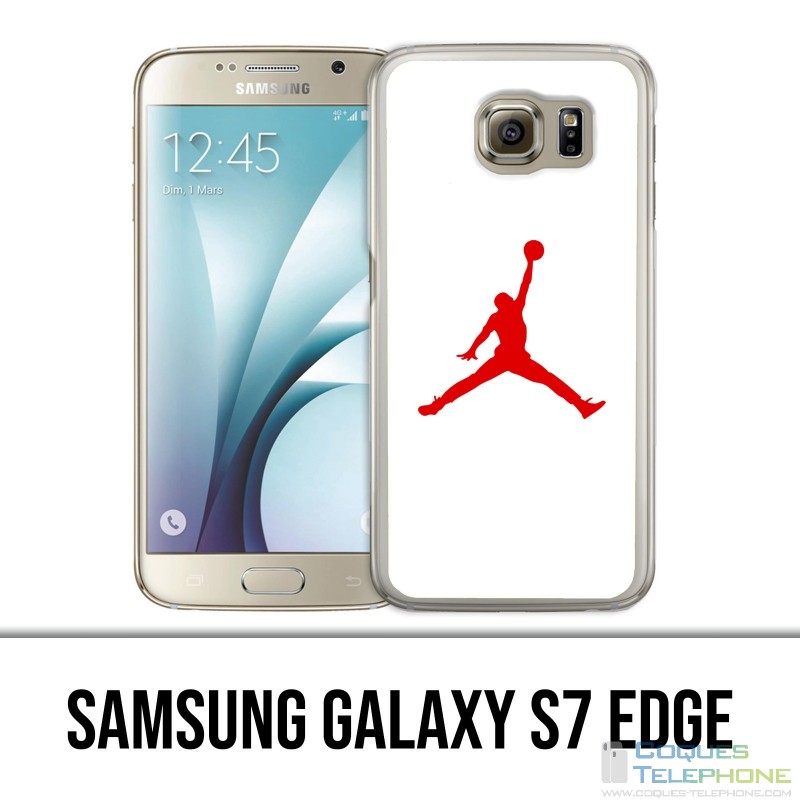 Custodia per Samsung Galaxy S7 Edge - Jordan Basketball Logo Bianco