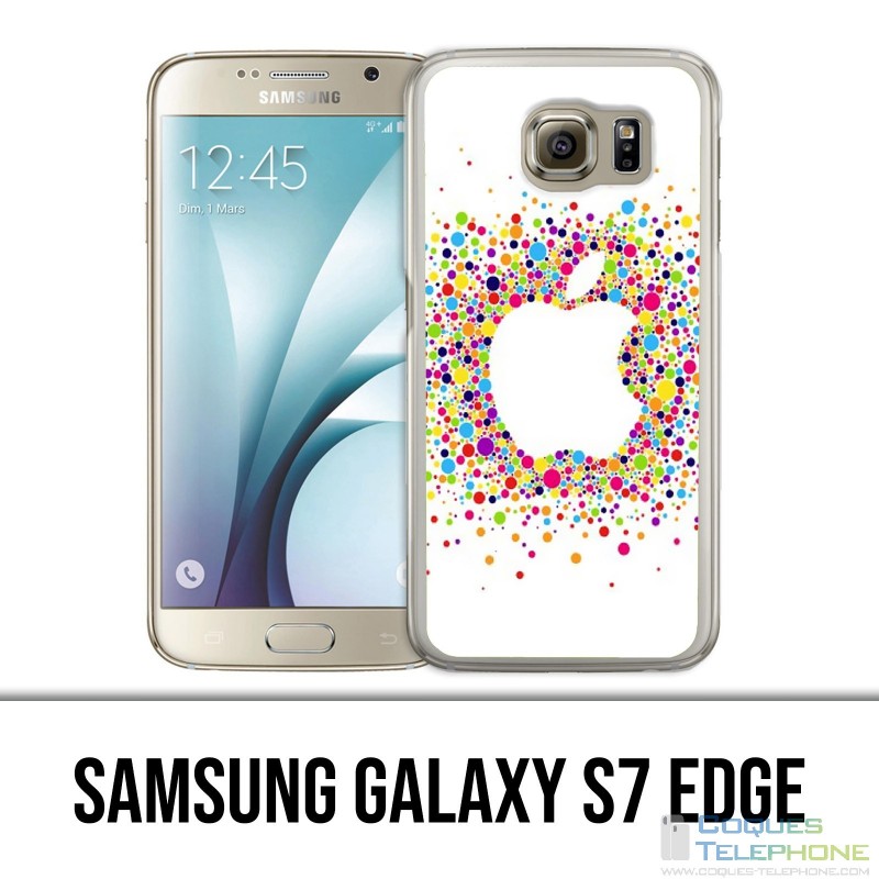 Custodia edge Samsung Galaxy S7 - Logo Apple multicolore