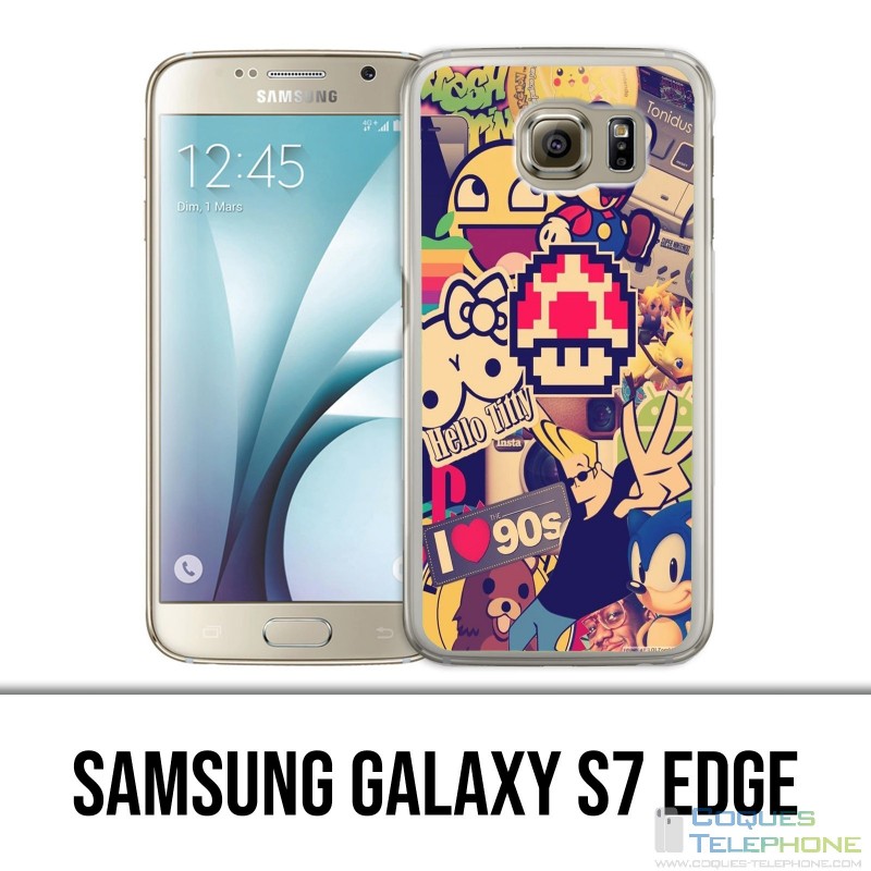 Samsung Galaxy S7 Edge Hülle - Vintage 90S Stickers