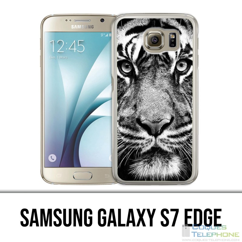 Funda Samsung Galaxy S7 Edge - Tigre blanco y negro