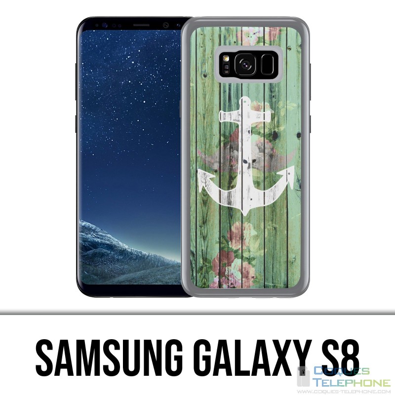 Funda Samsung Galaxy S8 - Ancla marina de madera