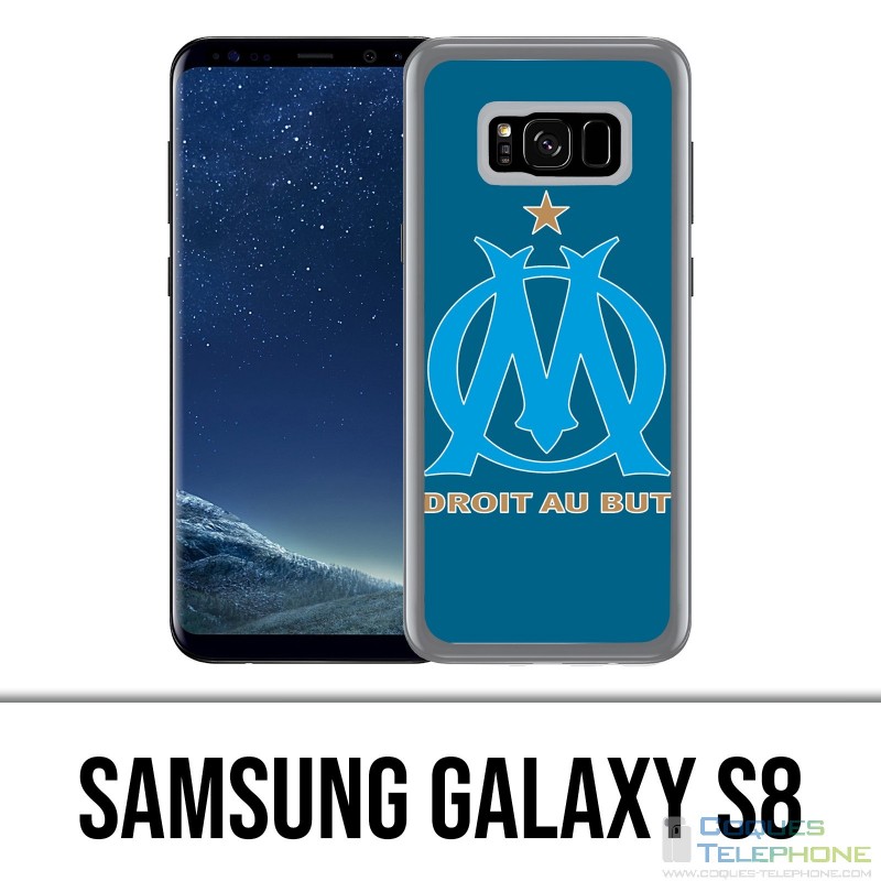 Coque Samsung Galaxy S8 - Logo Om Marseille Big Fond Bleu