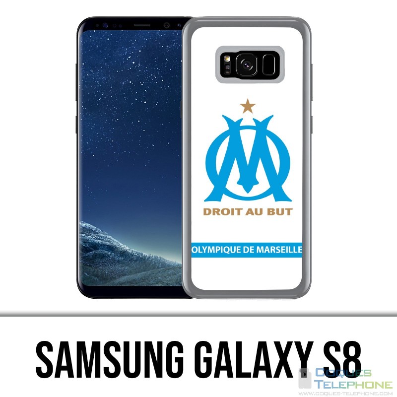 Coque Samsung Galaxy S8 - Logo Om Marseille Blanc