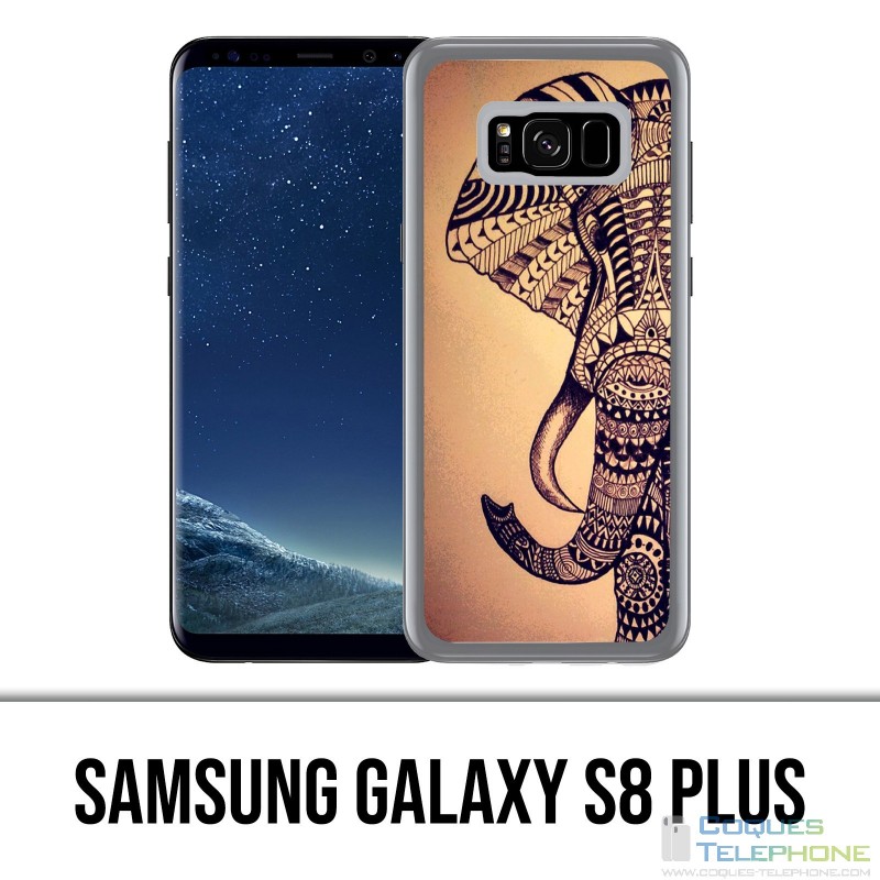 Coque Samsung Galaxy S8 PLUS - Eléphant Aztèque Vintage