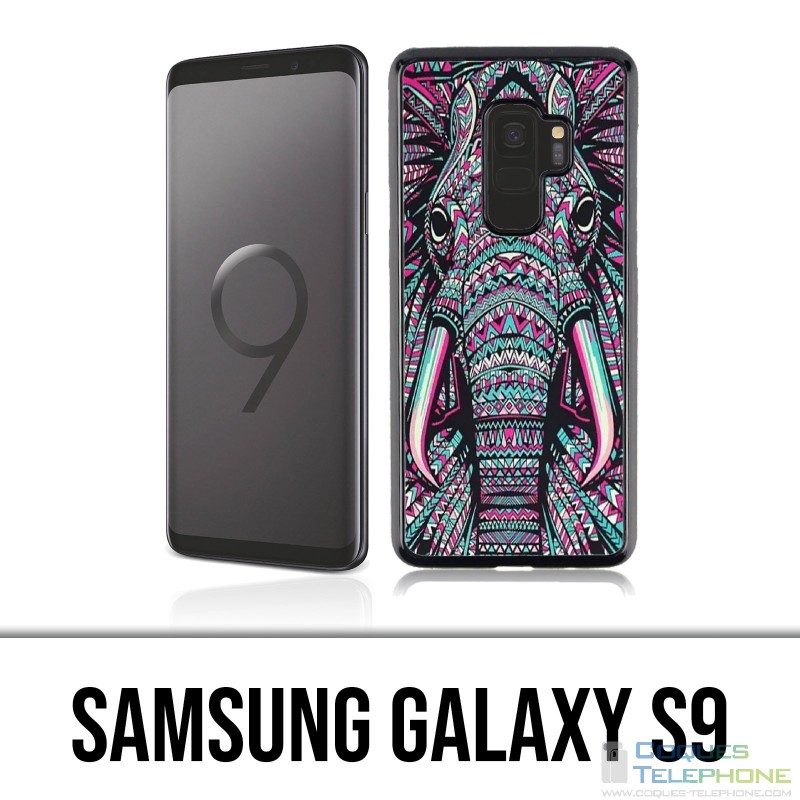 Samsung Galaxy S9 case - Colorful Aztec Elephant