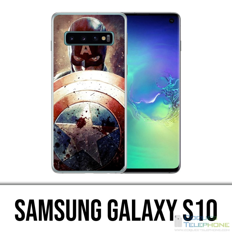 Carcasa Samsung Galaxy S10 - Captain America Grunge Avengers