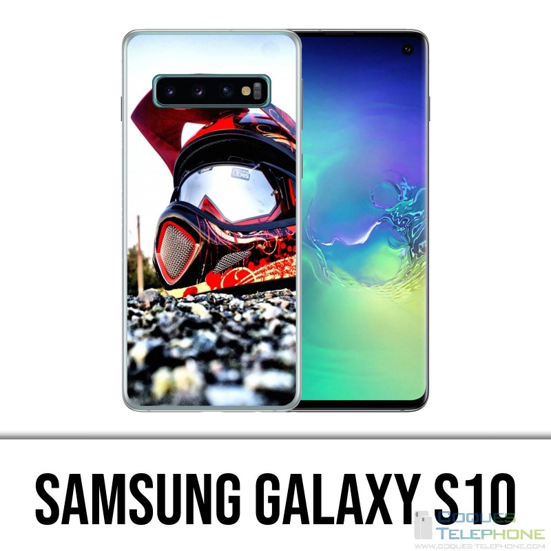 Samsung Galaxy S10 case - Moto Cross Helmet