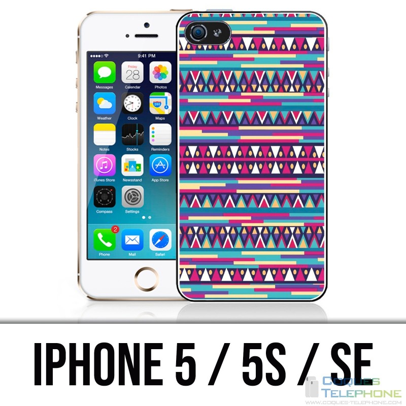 Coque iPhone 5 / 5S / SE - Azteque Rose