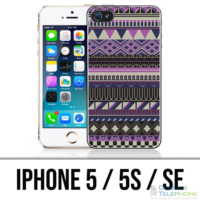 Custodia per iPhone 5 / 5S / SE - Viola Azteque