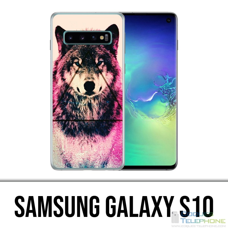 Coque Samsung Galaxy S10 - Loup Triangle