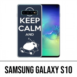 Carcasa Samsung Galaxy S10 - Pokemon Ronflex Keep Calm