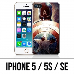 Custodia per iPhone 5 / 5S / SE - Captain America Grunge Avengers