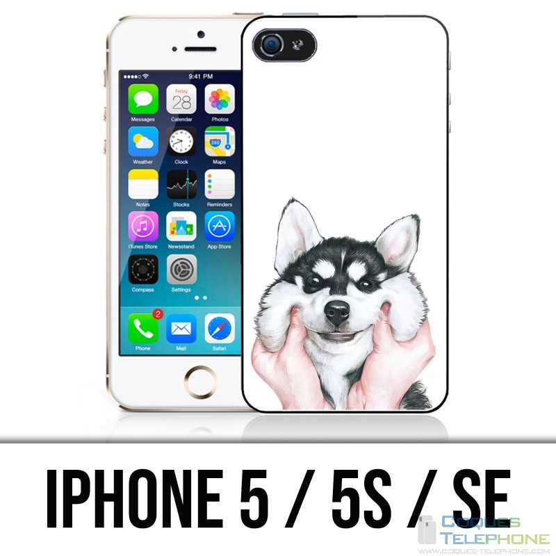 IPhone 5 / 5S / SE Hülle - Dog Husky Cheeks