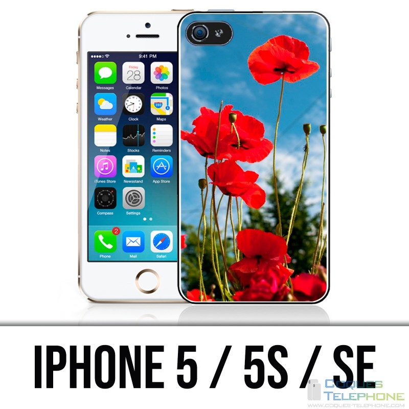 Coque iPhone 5 / 5S / SE - Coquelicots 1