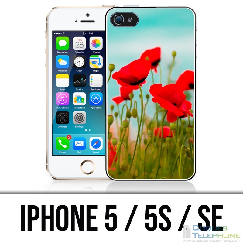 Custodia per iPhone 5 / 5S / SE - Papaveri 2