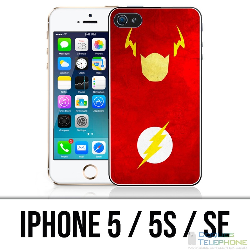 Coque iPhone 5 / 5S / SE - Dc Comics Flash Art Design