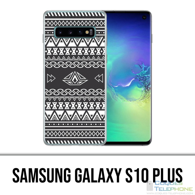 Samsung Galaxy S10 Plus Hülle - Grau Azteque