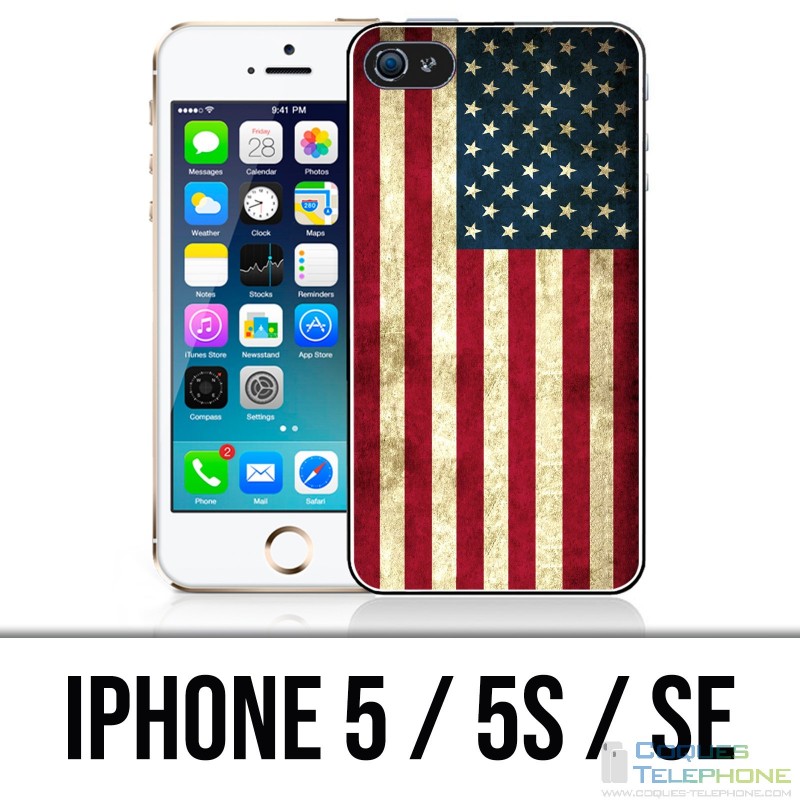 Coque iPhone 5 / 5S / SE - Drapeau Usa