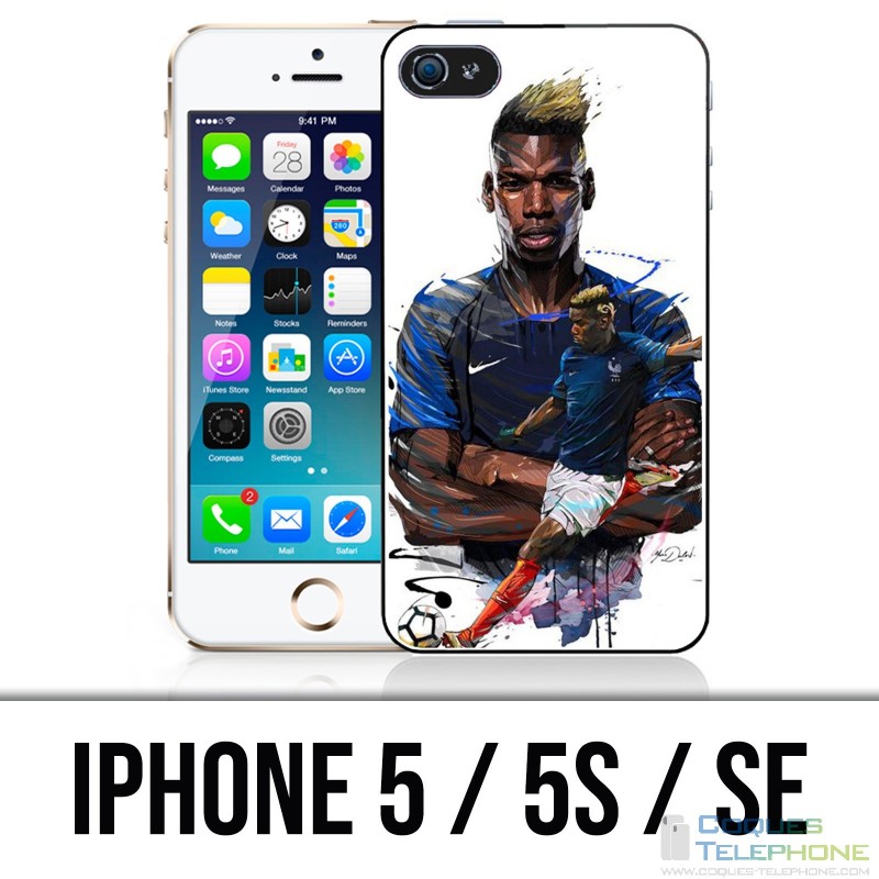 IPhone 5 / 5S / SE Fall - Fußball Frankreich Pogba Zeichnung