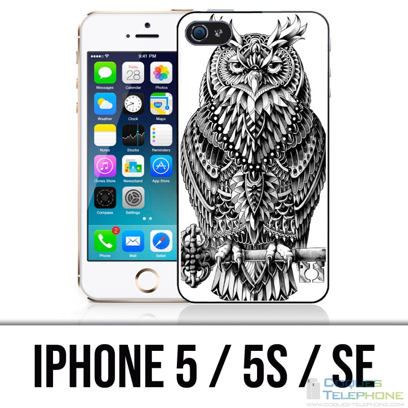 Coque iPhone 5 / 5S / SE - Hibou Azteque