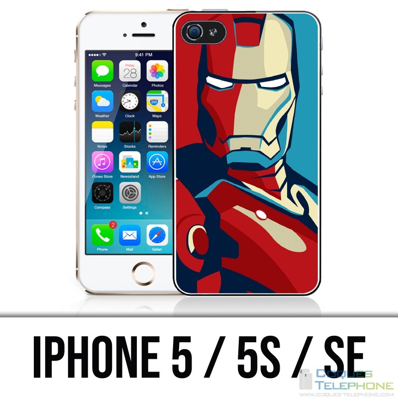 Coque iPhone 5 / 5S / SE - Iron Man Design Affiche