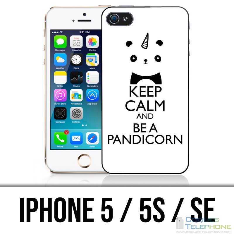 Coque iPhone 5 / 5S / SE - Keep Calm Pandicorn Panda Licorne