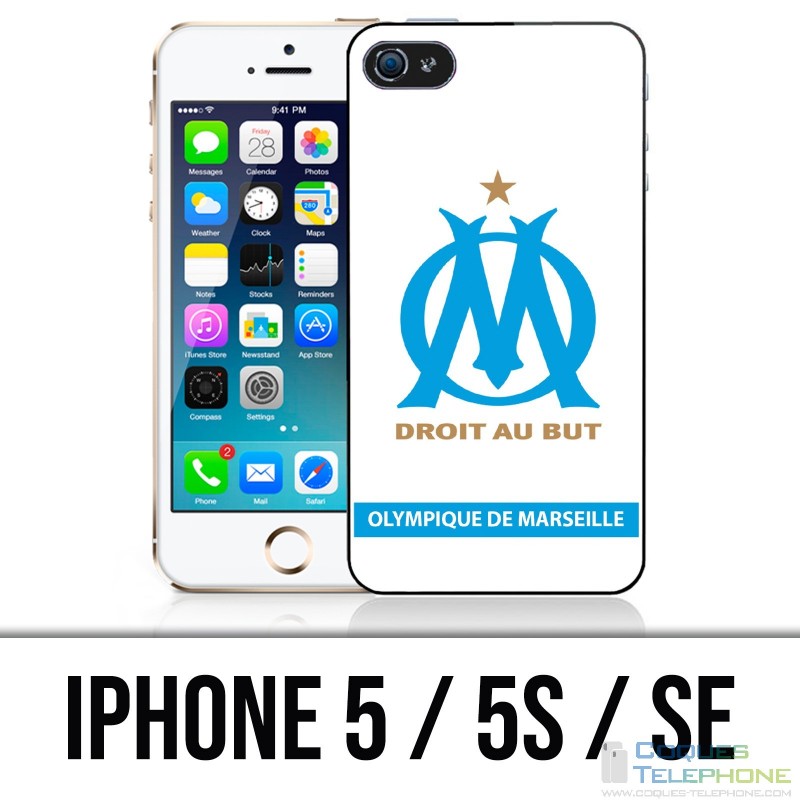 Funda iPhone 5 / 5S / SE - Logo Om Marseille Blanc