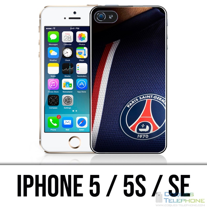 Custodia per iPhone 5 / 5S / SE - Jersey blu Psg Paris Saint Germain