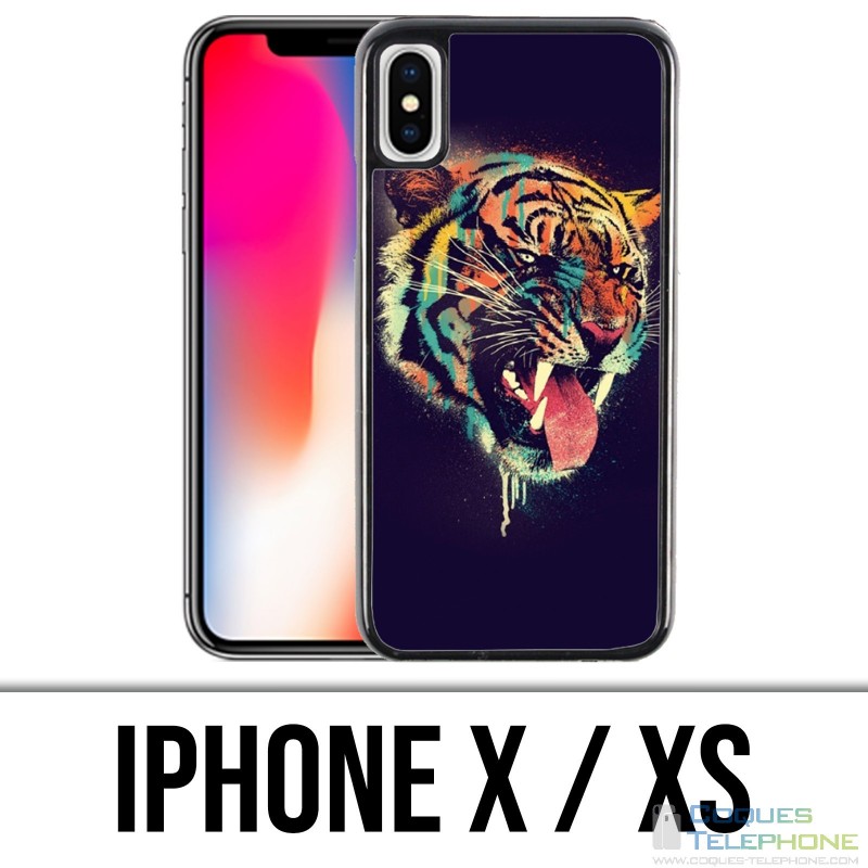 Custodia per iPhone X / XS - Tiger Painting