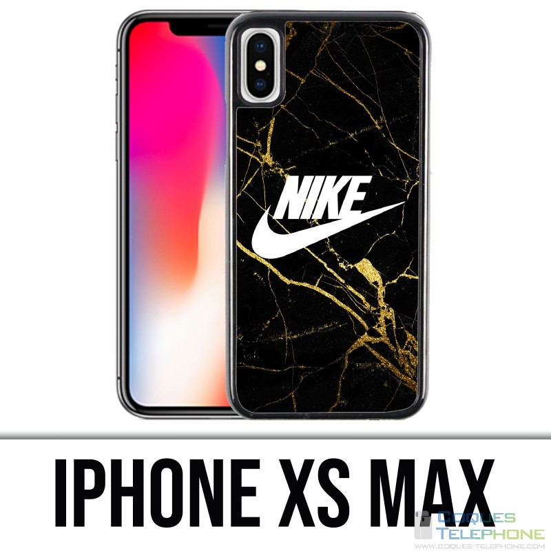 Funda iPhone XS Max - Nike Logo Gold Marble