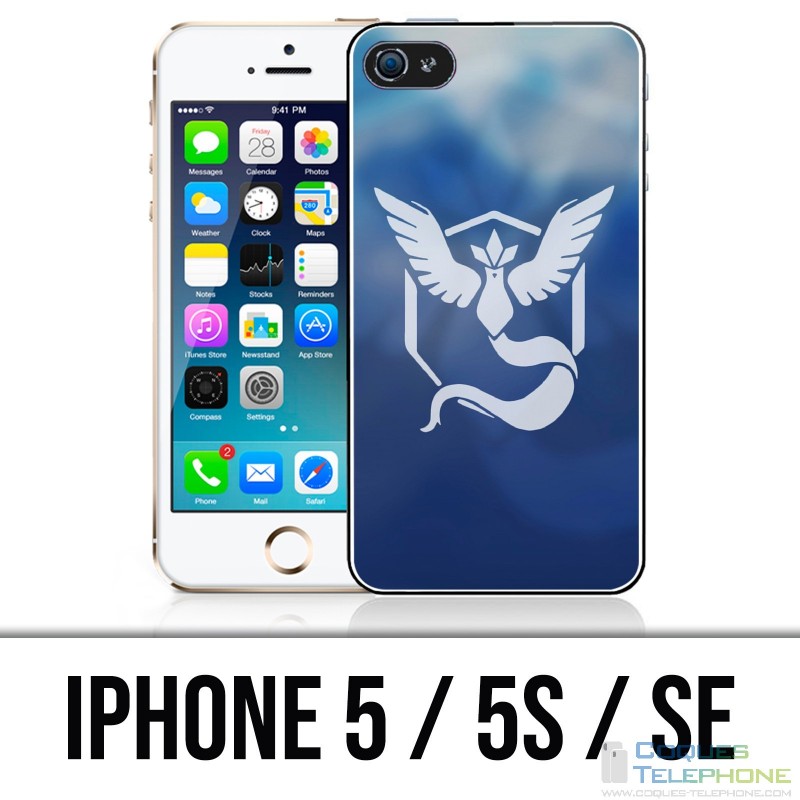 Coque iPhone 5 / 5S / SE - Pokémon Go Team Bleue Grunge