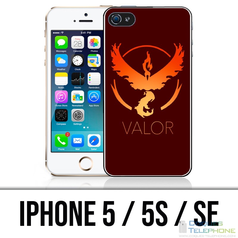 Coque iPhone 5 / 5S / SE - Pokémon Go Team Rouge Grunge