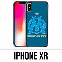 Funda iPhone XR - Logotipo Om Marsella Fondo azul grande