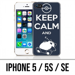 Coque iPhone 5 / 5S / SE - Pokémon Ronflex Keep Calm