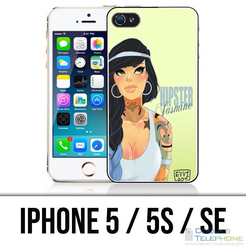 Coque iPhone 5 / 5S / SE - Princesse Disney Jasmine Hipster