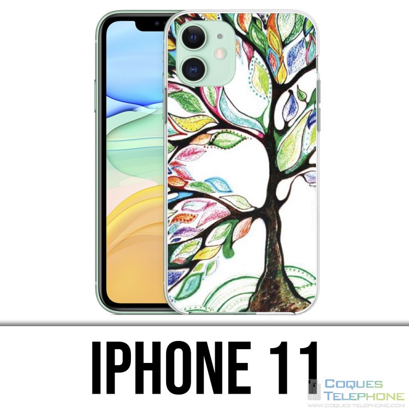 Custodia per iPhone 11 - Albero multicolore