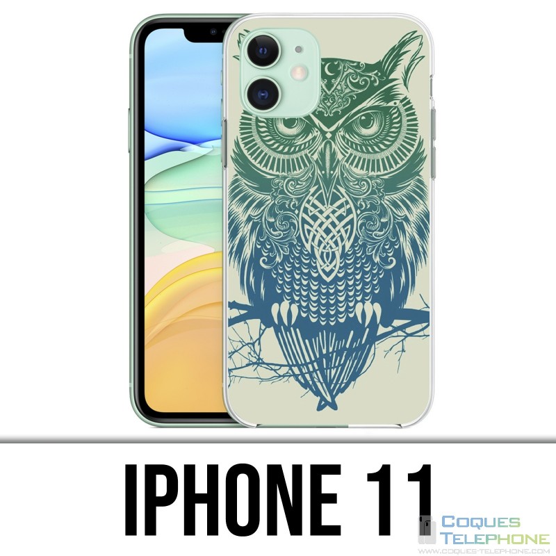 Custodia per iPhone 11 - Gufo astratto