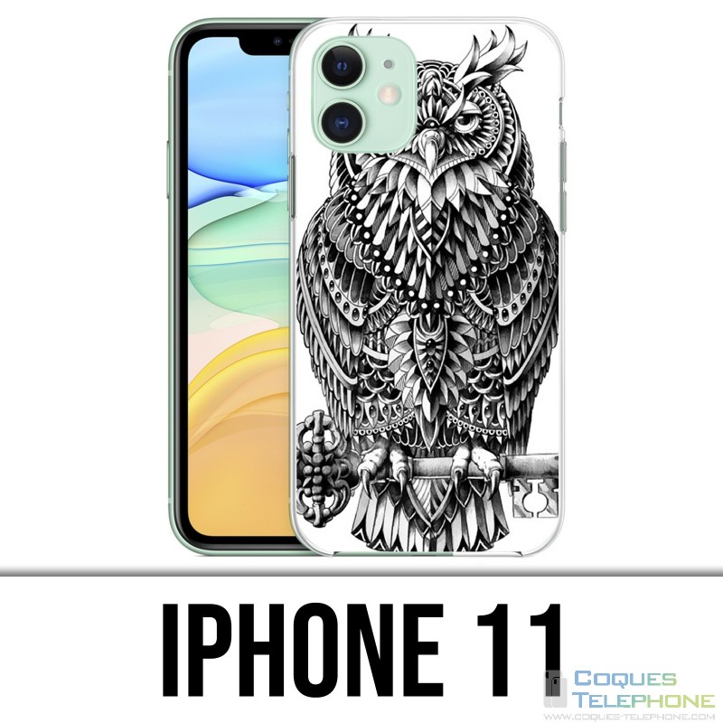 Coque iPhone iPhone 11 - Hibou Azteque