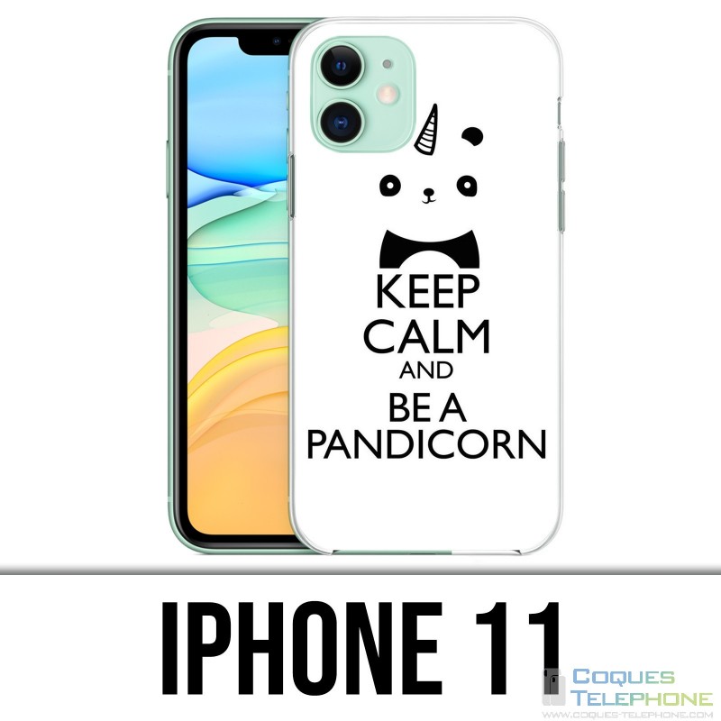 Coque iPhone 11 - Keep Calm Pandicorn Panda Licorne