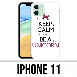 Custodia iPhone 11 - Mantieni la calma Unicorn Unicorn