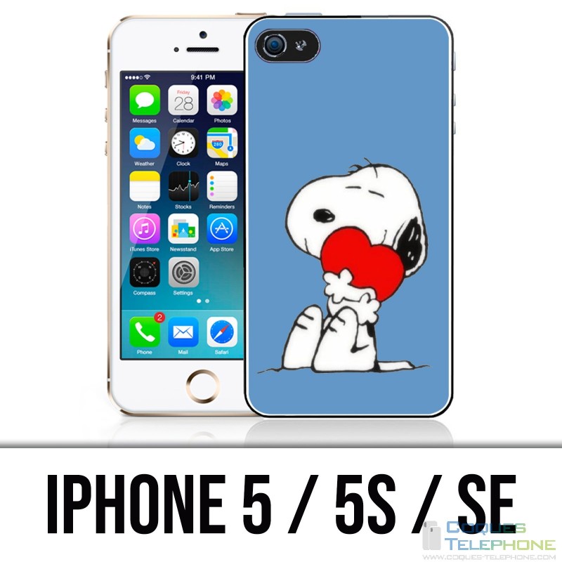 Coque iPhone 5 / 5S / SE - Snoopy Coeur