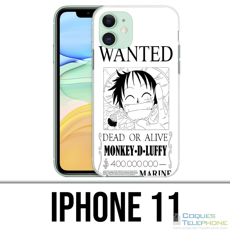 Coque iPhone 11 - One Piece Wanted Luffy