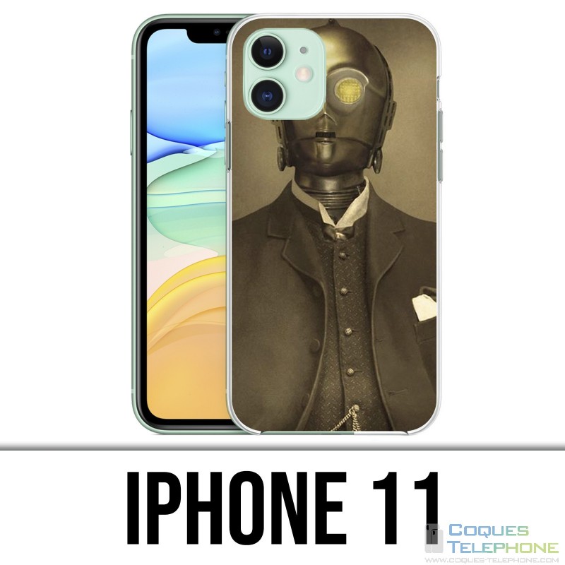 Coque iPhone 11 - Star Wars Vintage C3Po